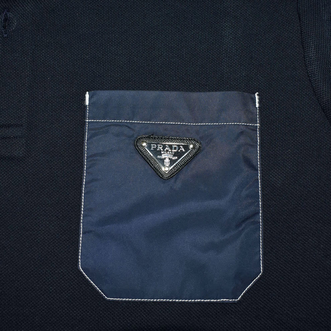 Prada Blue Re-Nylon details Premium Quality T-shirt-3