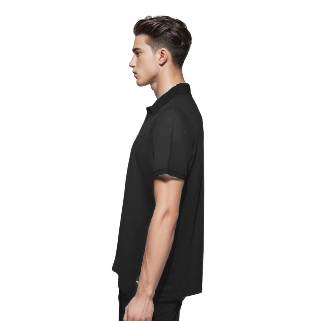 Fendi Embroidered logo Black Premium Polo T-shirt-2