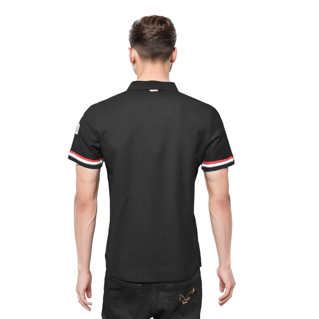 Moncler Logo-patch on Sleeve Black Premium Polo T-shirt-1
