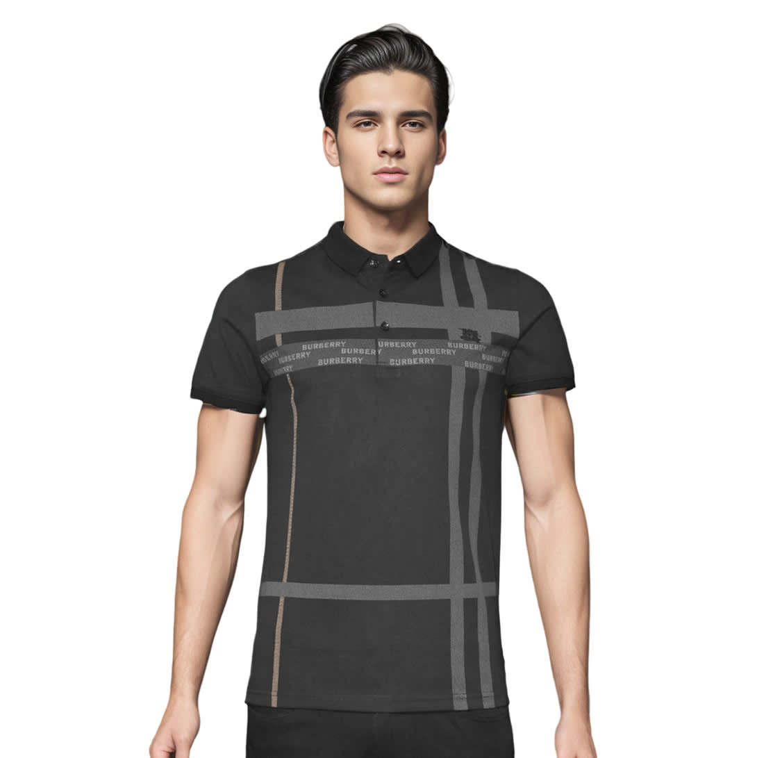 Burberry Embroidered Black Premium Quality T-shirt-0