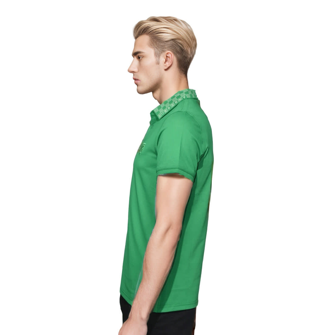Burberry TB Monogram-Embroidered Green Polo T-shirt-2
