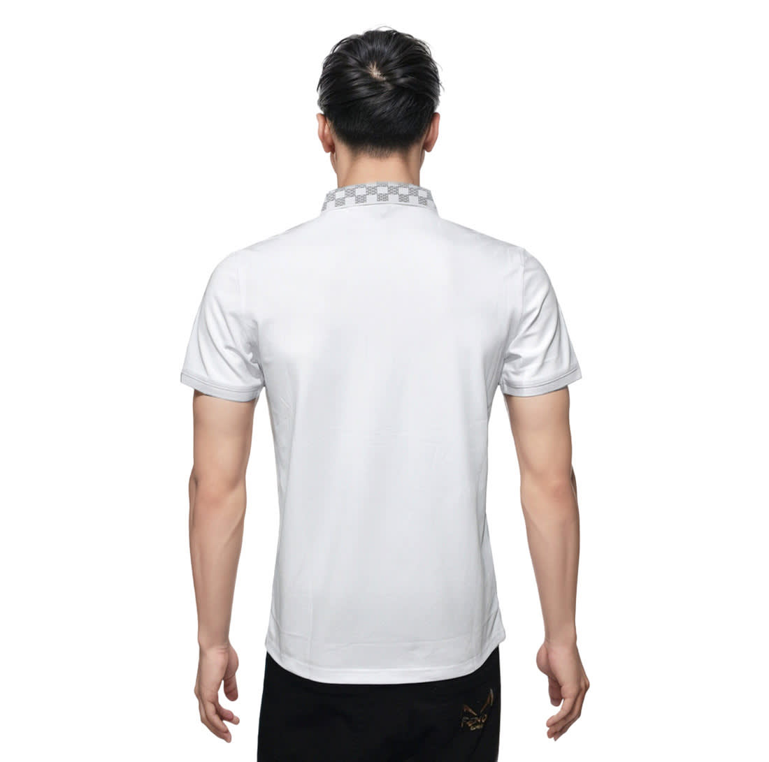 Burberry TB Monogram-Embroidered White Polo T-shirt-1