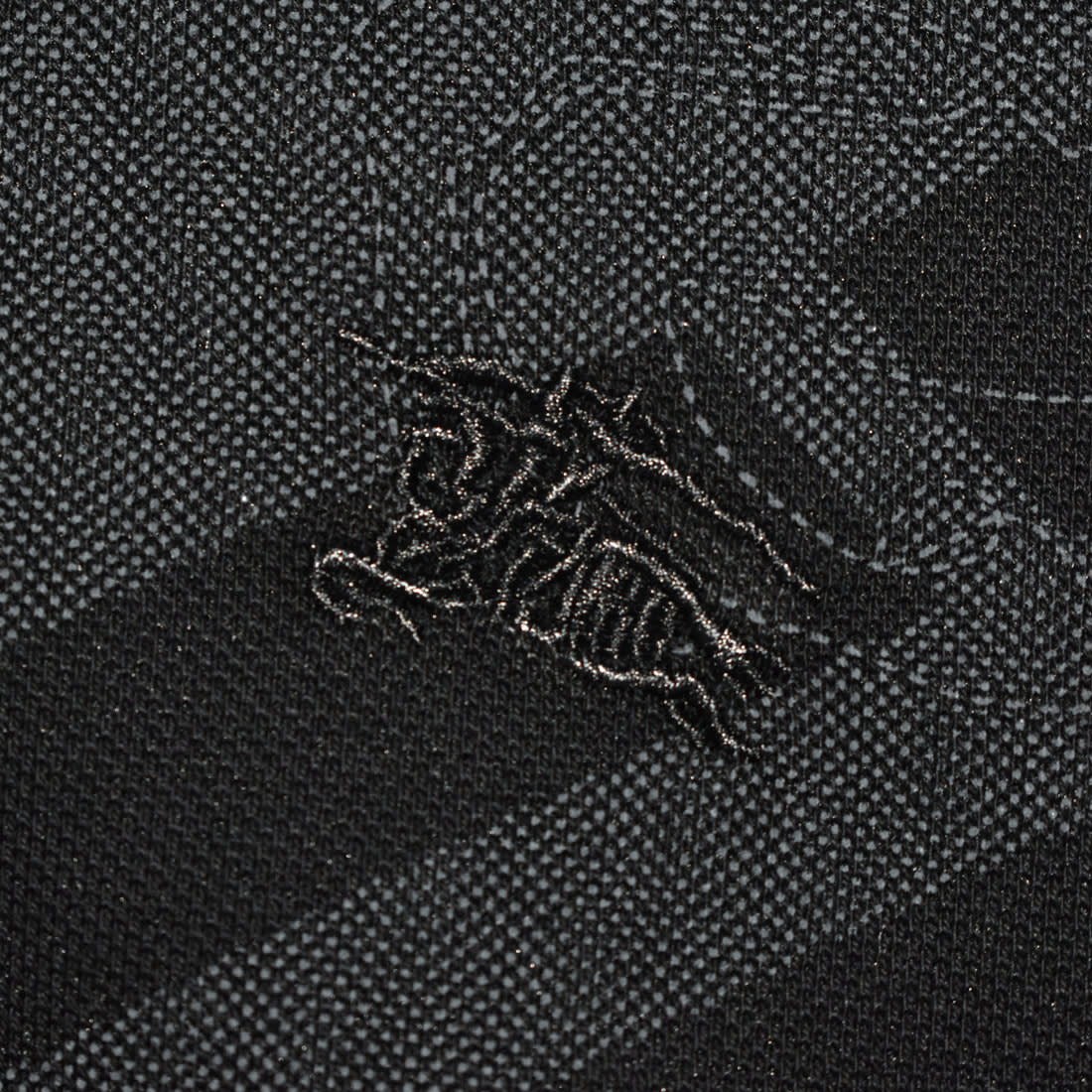 Burberry Black Checks Printed Polo T-shirt-3