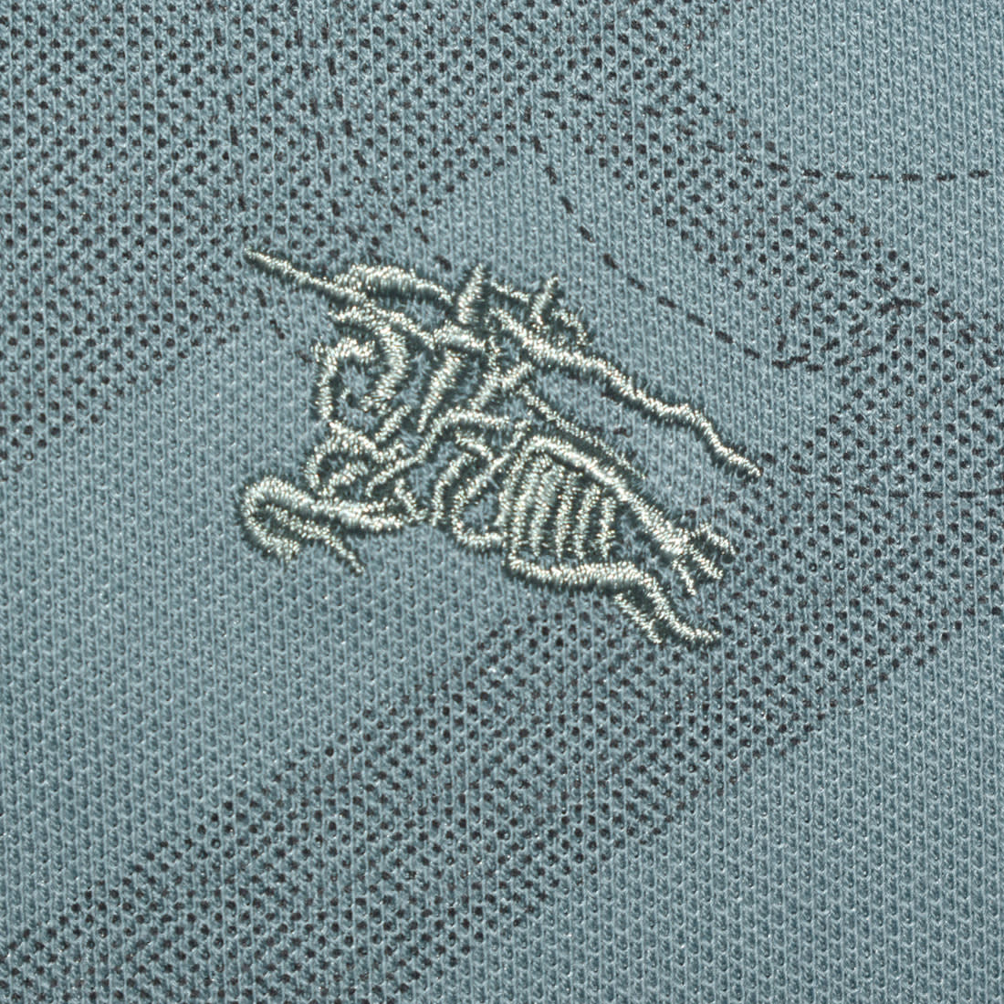 Burberry Turkish-blue Checks Printed Polo T-shirt-3