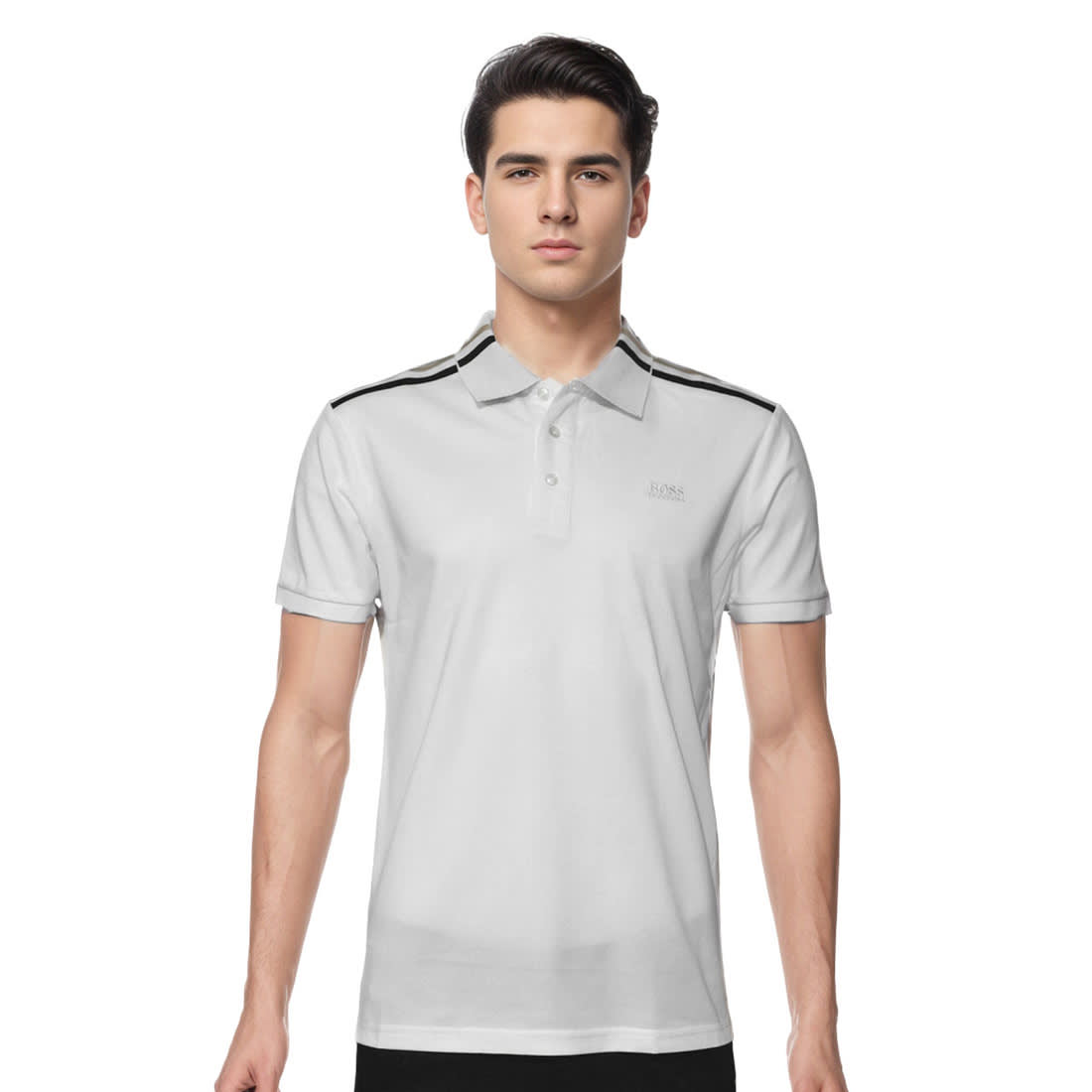 Boss White Premium Quality Luxury Polo T-shirt-0