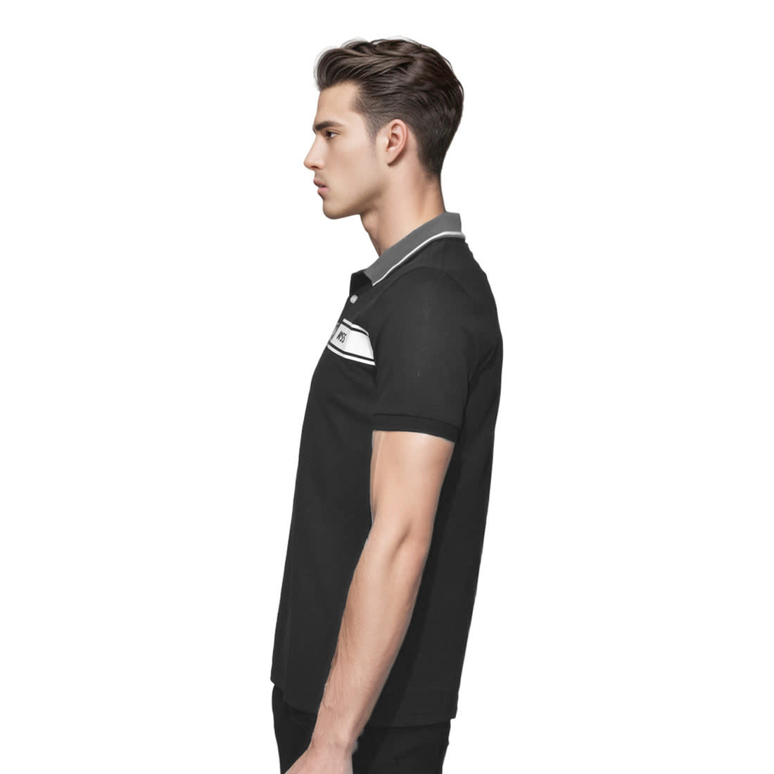 Boss Embossed Logo Black Premium Quality T-shirt-2