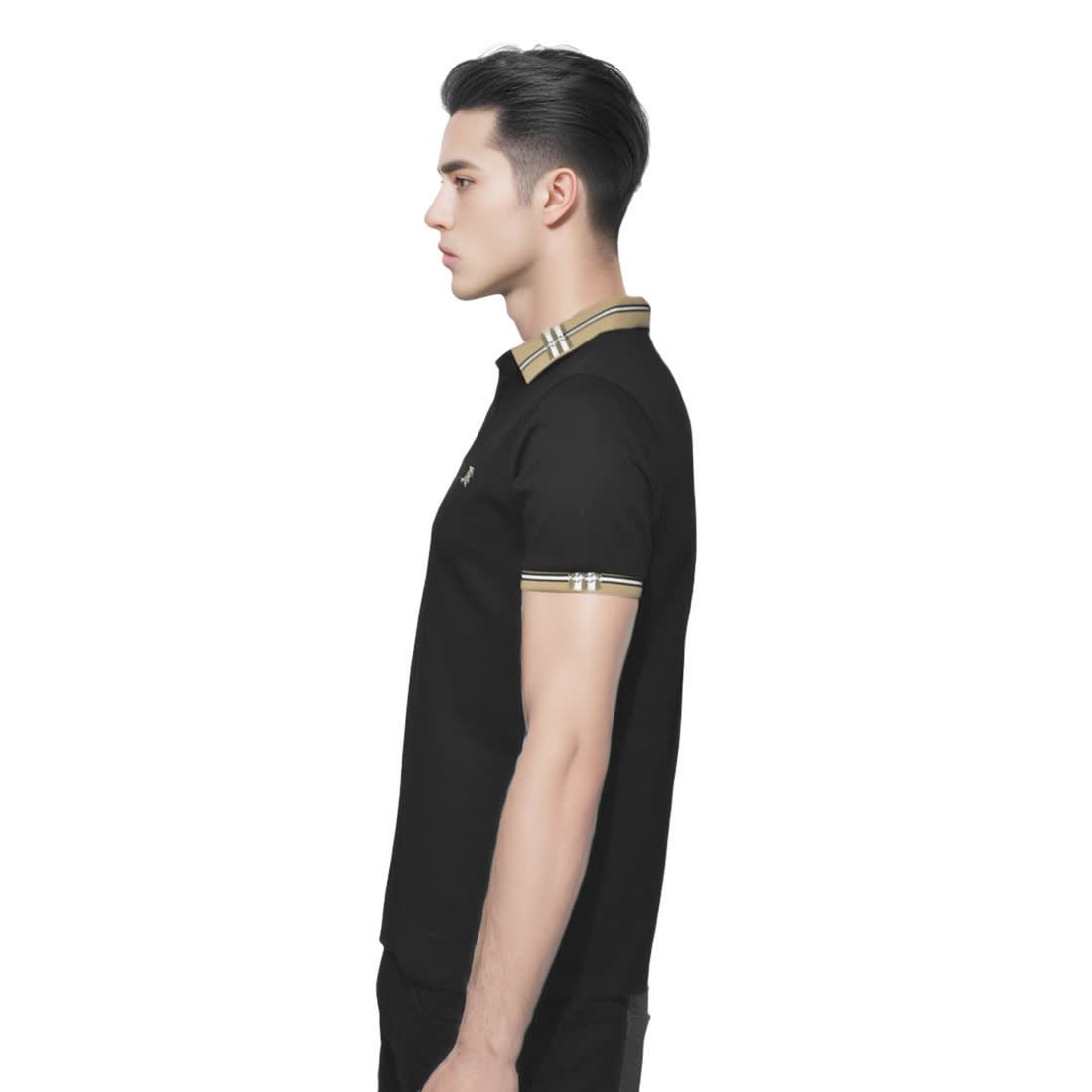 Burberry Embroidered logo Black Premium Quality T-shirt-2