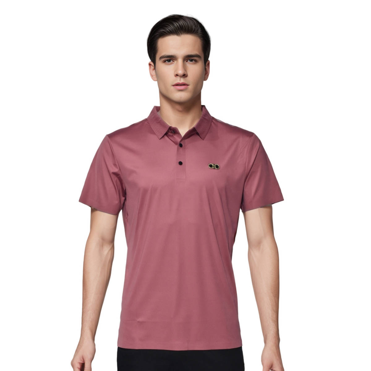 Ferragamo Pink Embossed Logo Premium Polo T-shirt-0