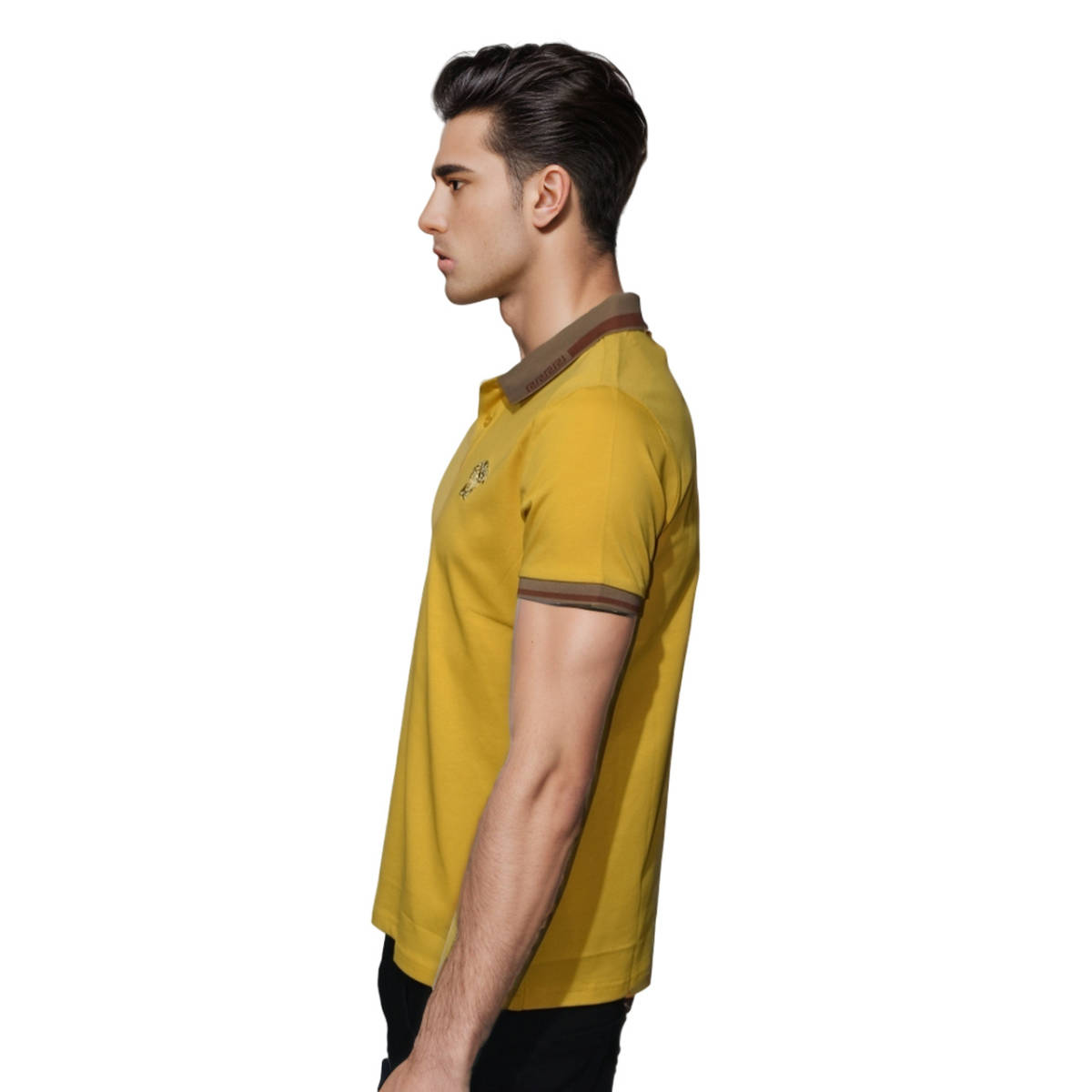 Versace Embossed logo Yellow Premium Polo T-shirt-2