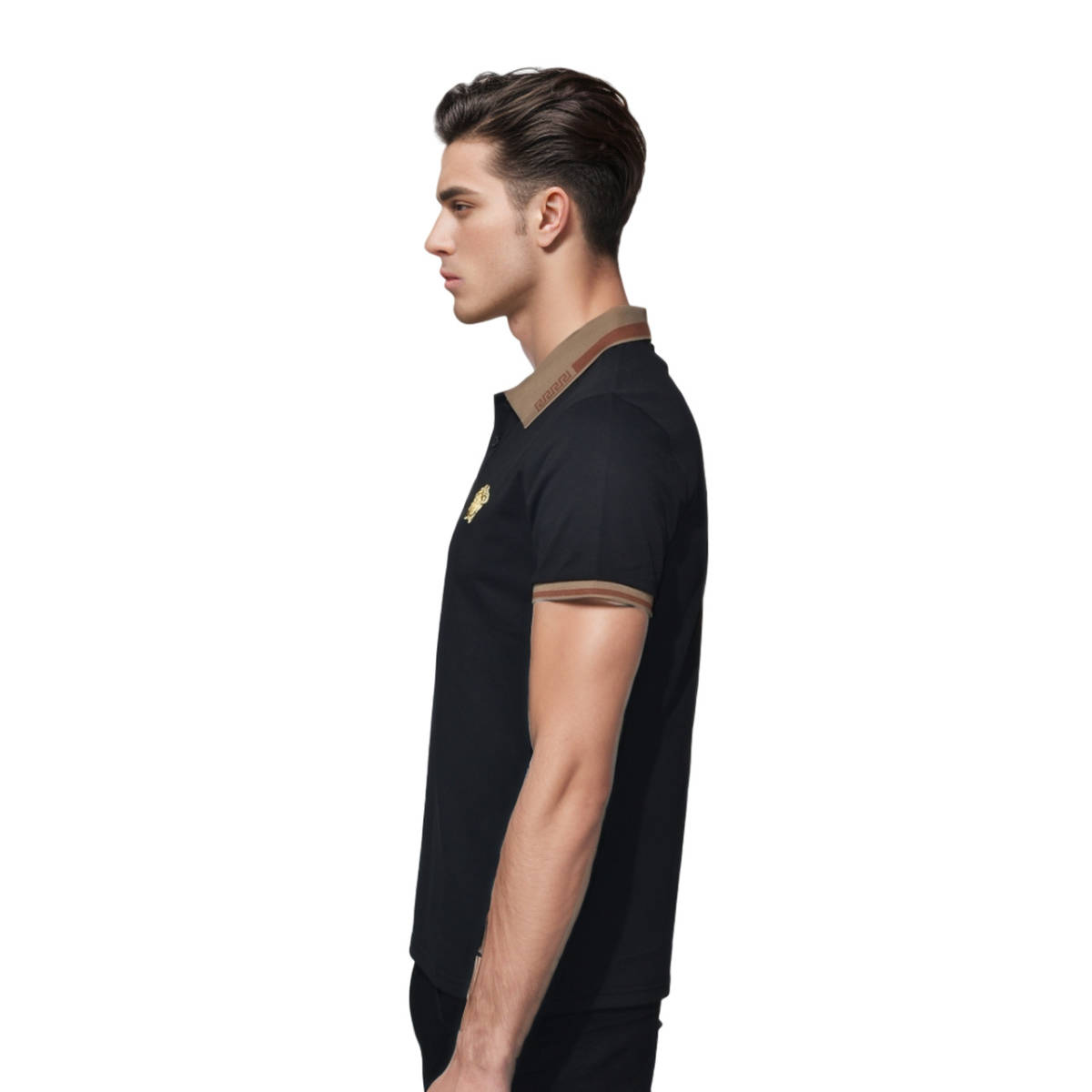 Versace Embossed logo Black Premium Polo T-shirt-1