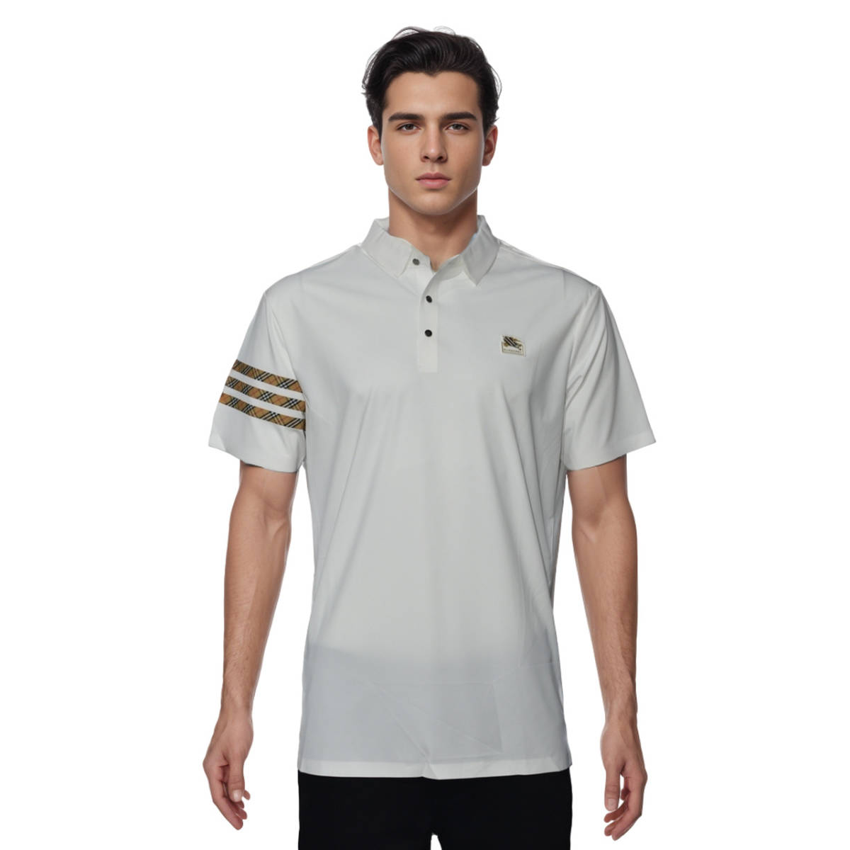 Burberry White Premium Quality Polo Tees-0