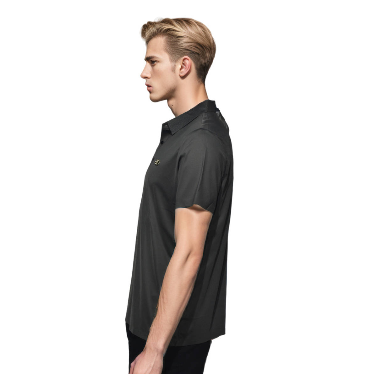 Ferragamo Grey Embossed Logo Premium Polo T-shirt-2