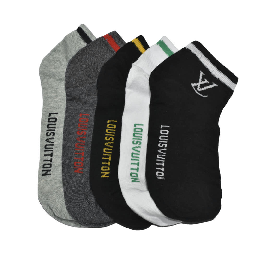 Louis Vuitton Premium Quality Low Ankle Socks - Pack of 5-0