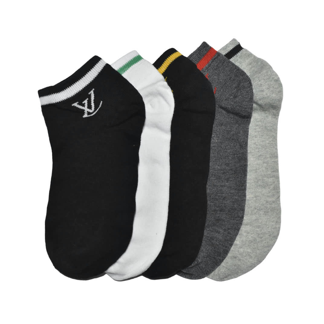 Louis Vuitton Premium Quality Low Ankle Socks - Pack of 5-1