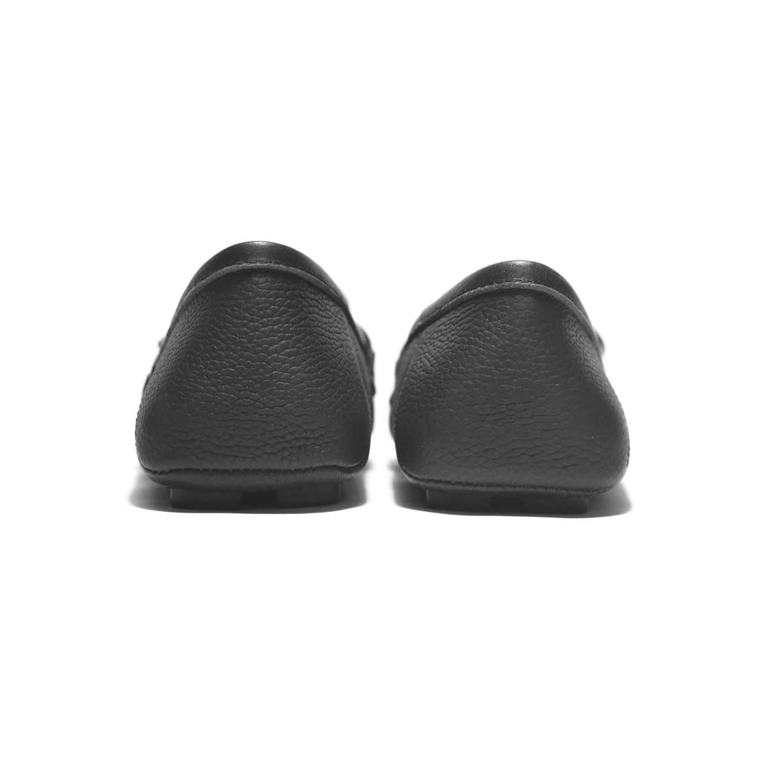 Gucci Black Premium Web Driver Leather Loafers-4