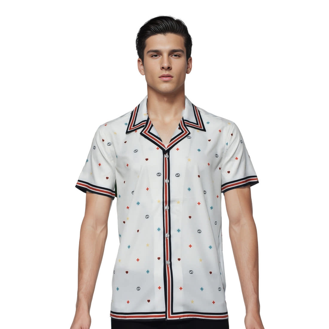 Gucci White Premium Quality Half Sleeve Shirt-0