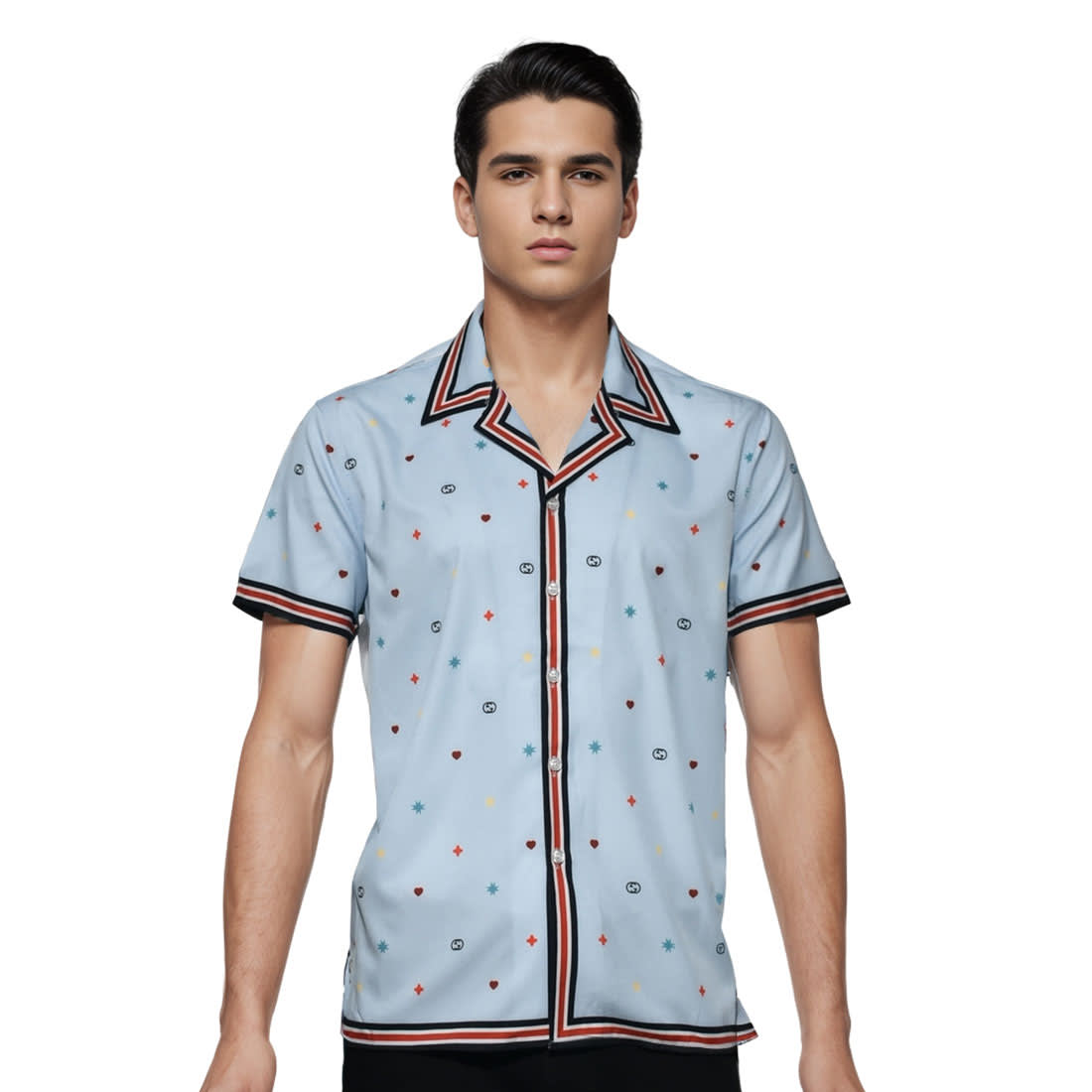 Gucci Sky Blue Premium Quality Half Sleeve Shirt-0