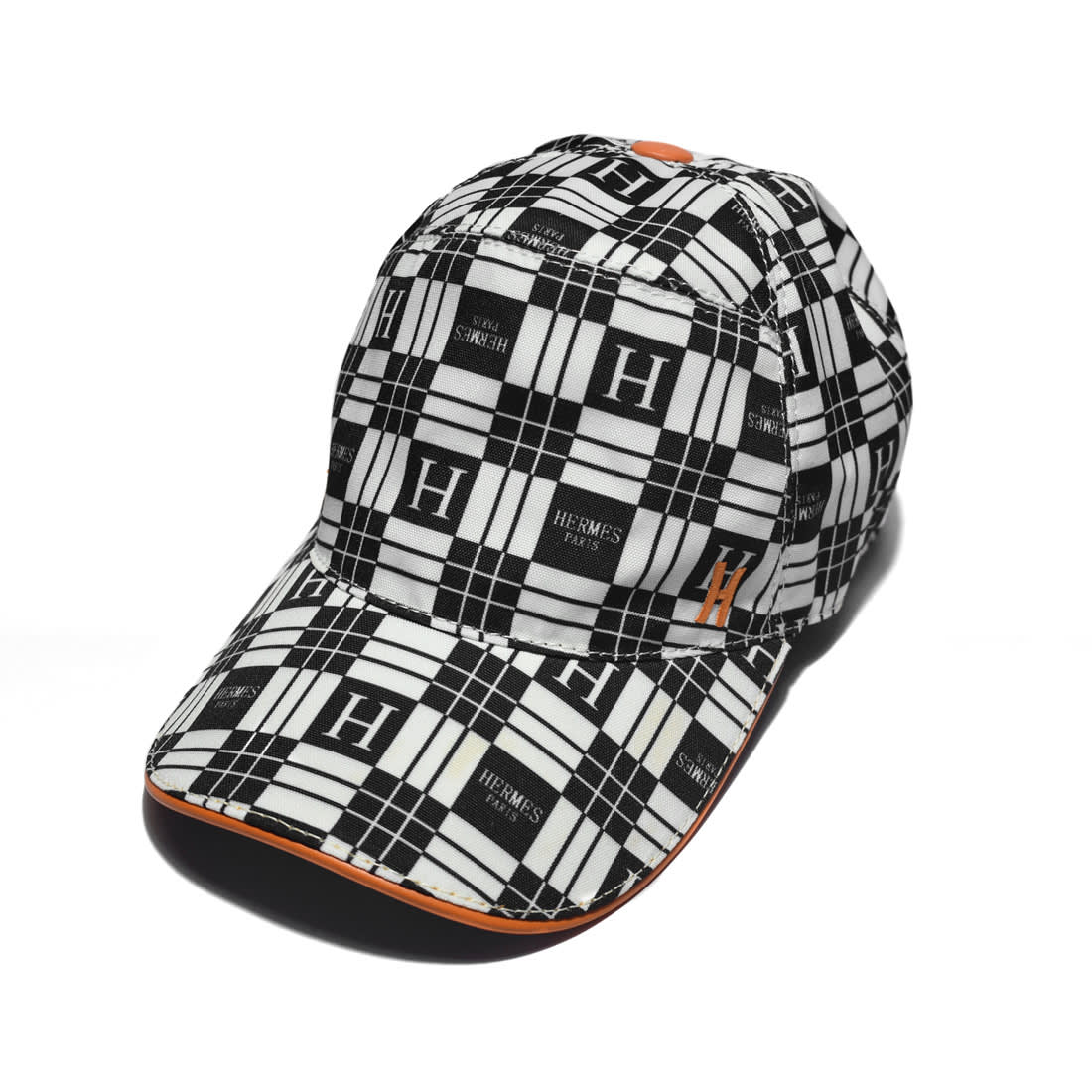 Hermes Black & White Checks Premium Cap-0