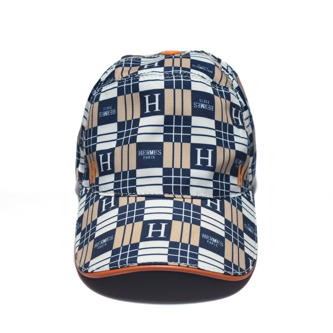 Hermes Blue & White Checks Premium Cap-1