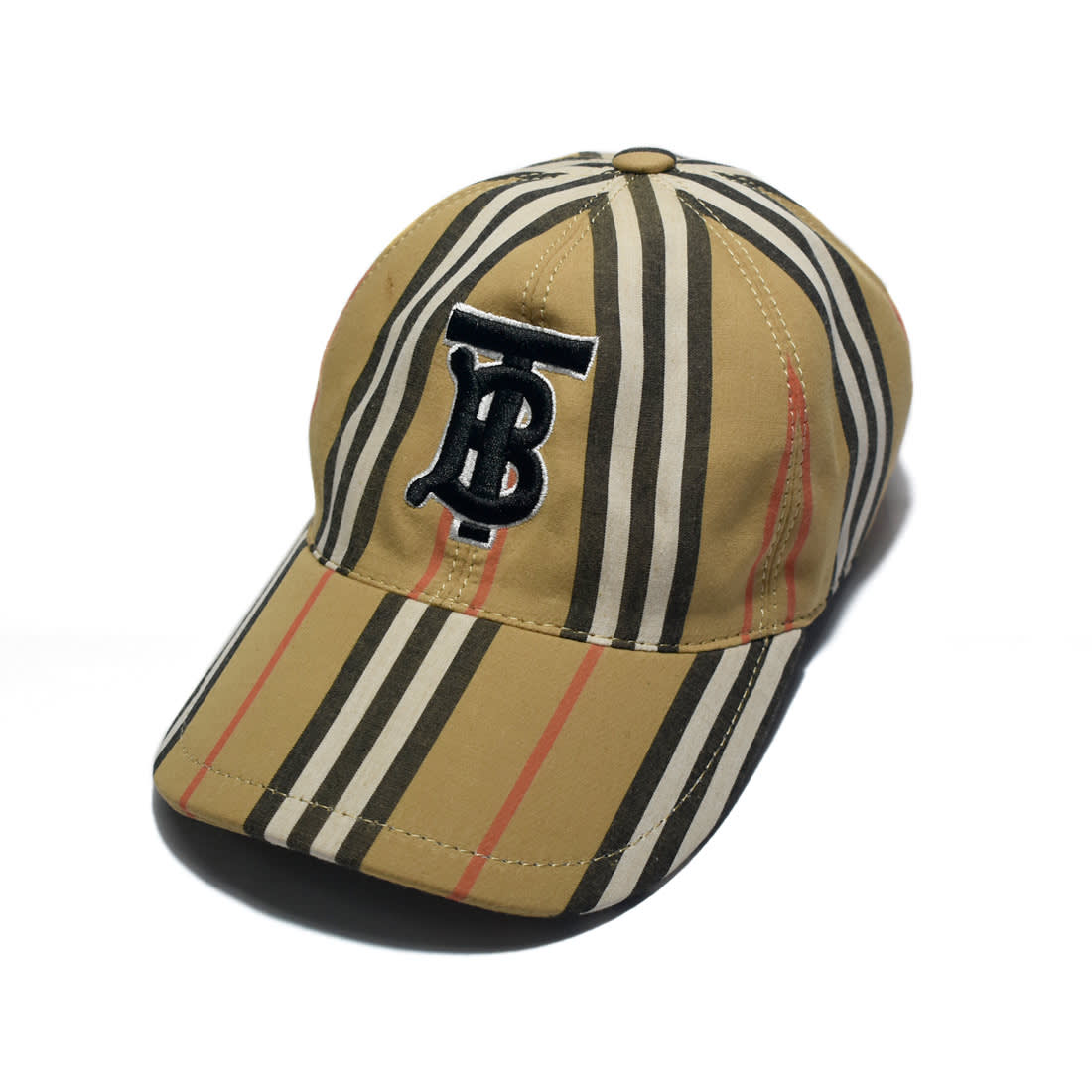 Burberry TB Embroidered Brown Check Premium Cap-0