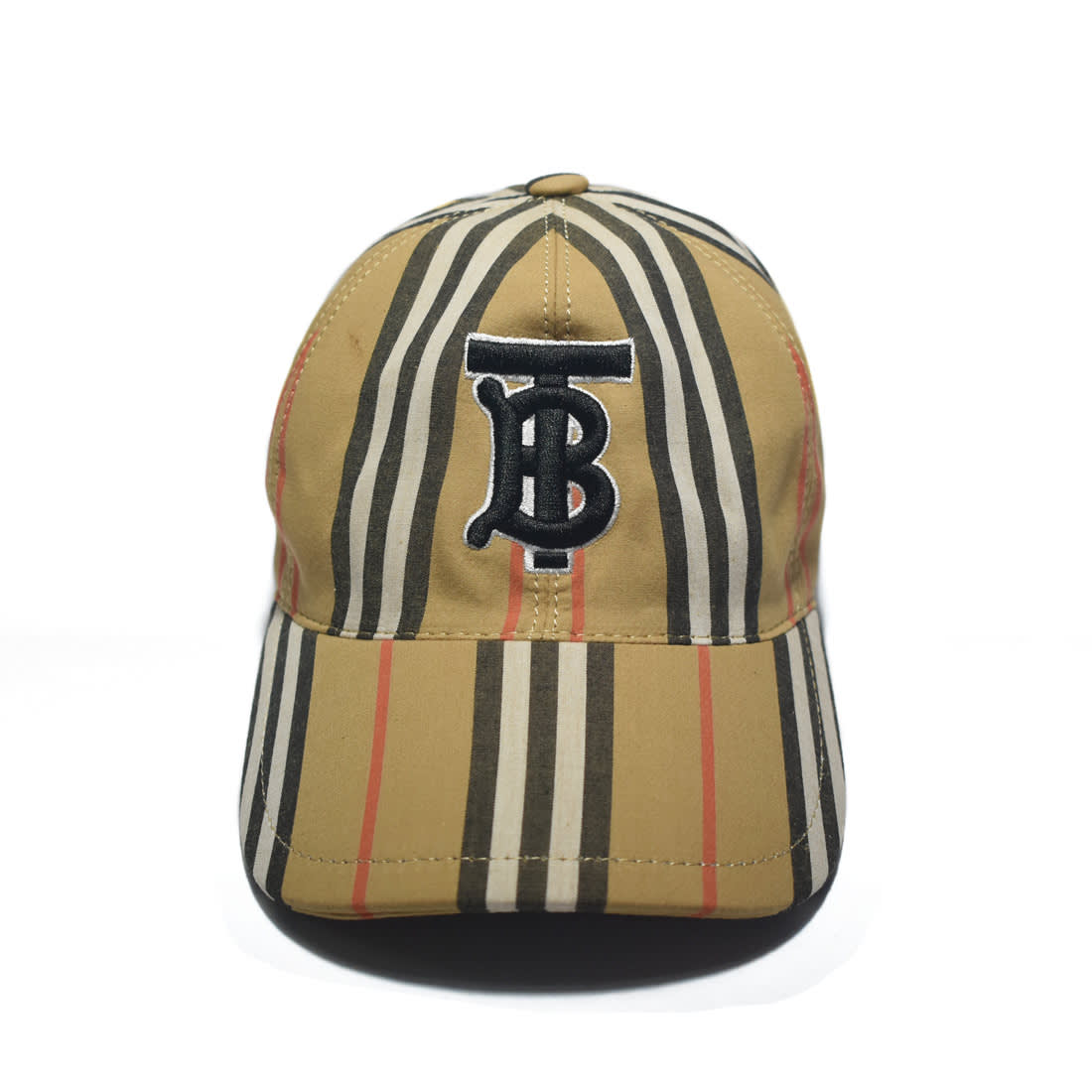Burberry TB Embroidered Brown Check Premium Cap-1