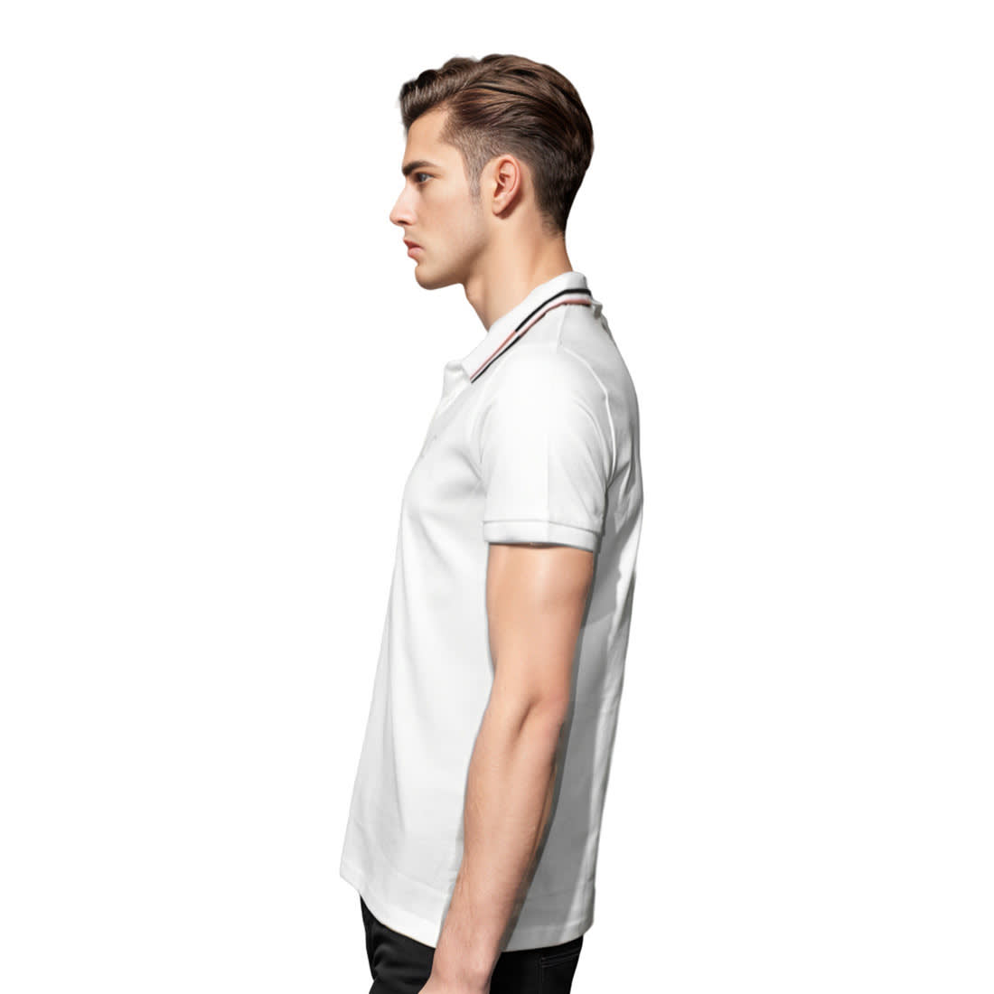 Hermes White Premium Luxury Polo T-shirt-2