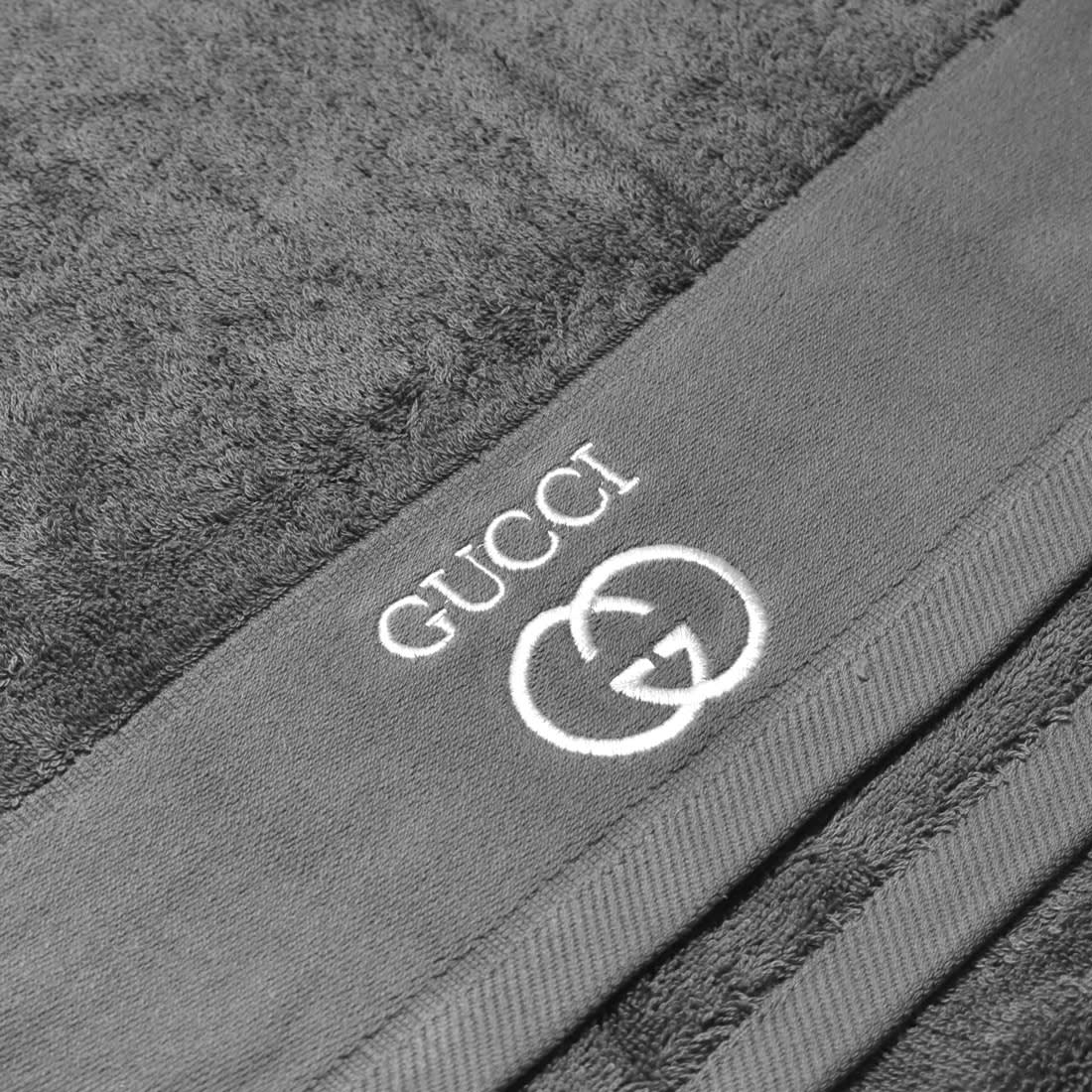 Gucci Embroidered Grey Premium Quality Towel - Set of 3-1