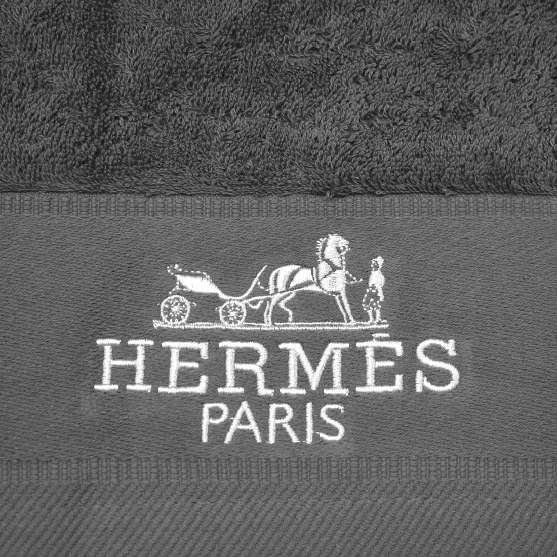 Hermes Paris Embroidered logo Grey Towel - Set of 3-4