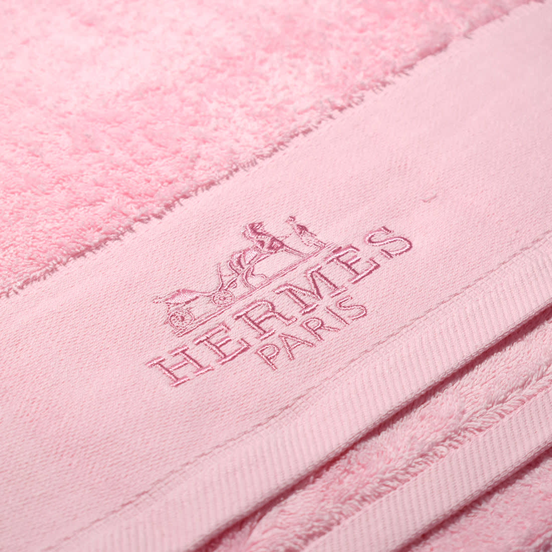 Hermes Paris Embroidered logo Pink Towel - Set of 3-1