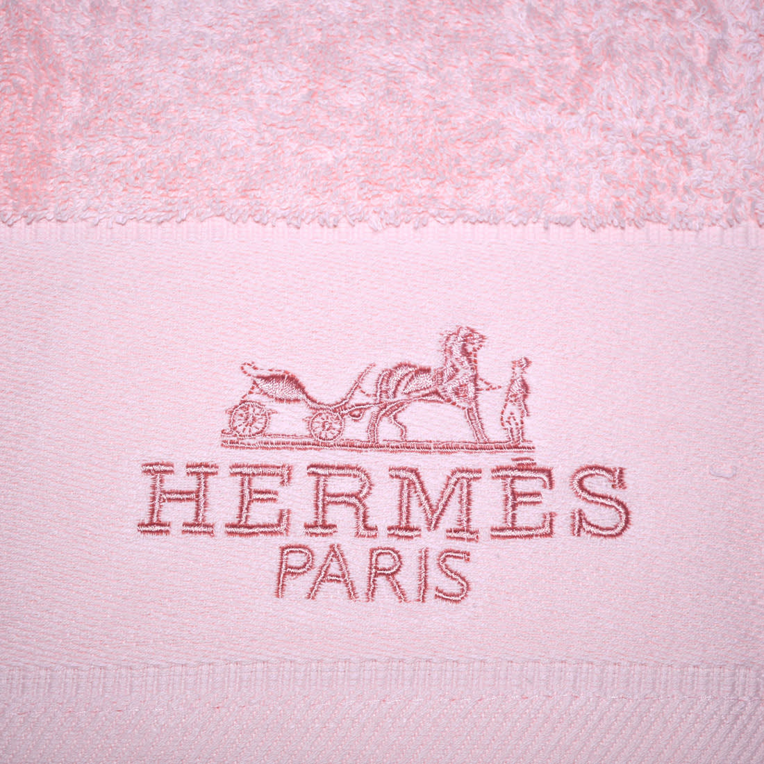 Hermes Paris Embroidered logo Pink Towel - Set of 3-4