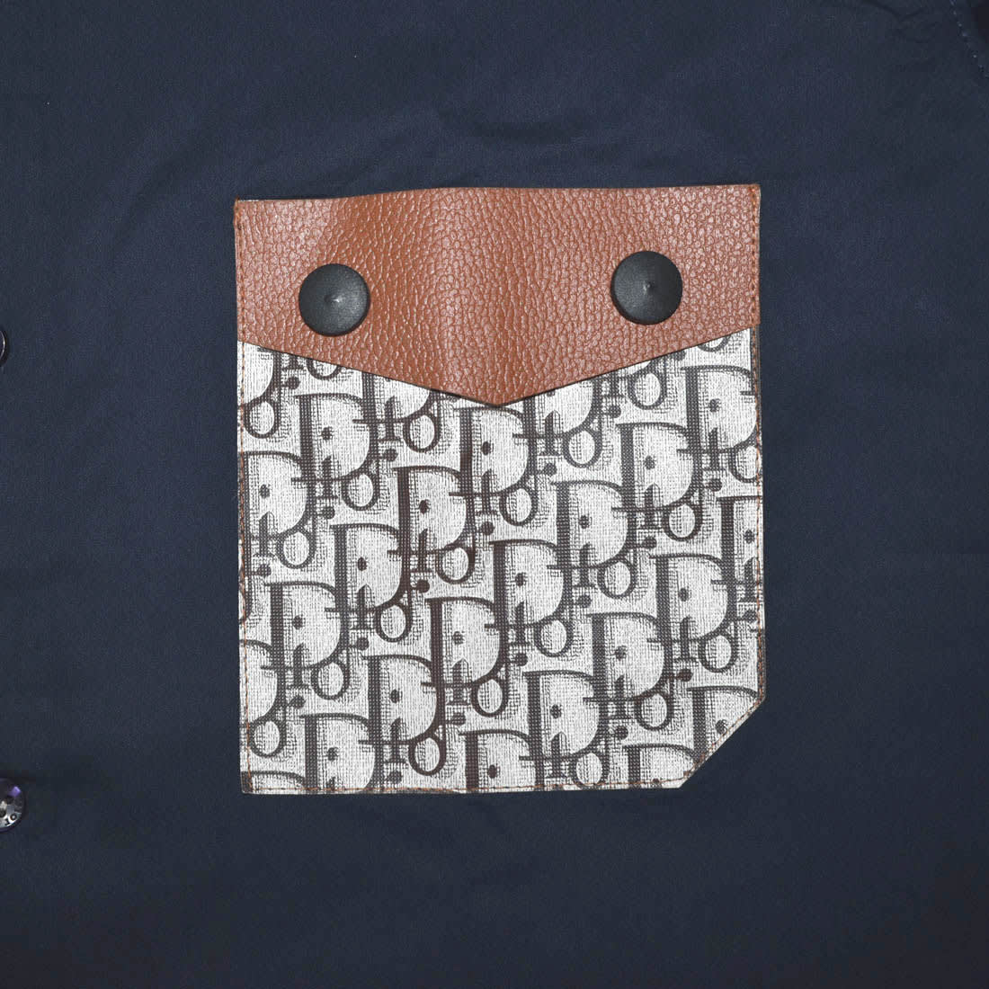 Dior Oblique Pattern Pocket Logo Blue Premium Shirt-3