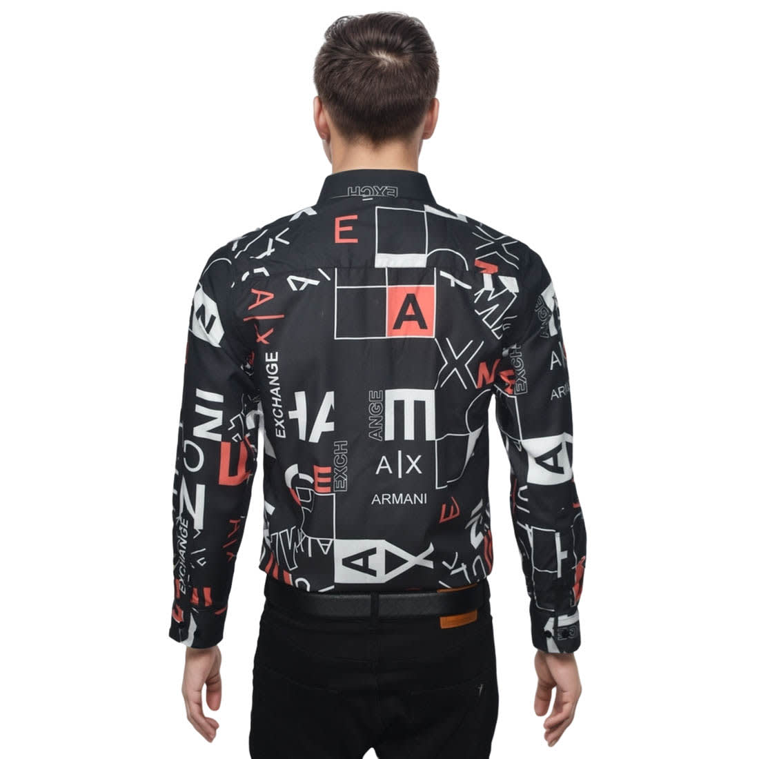 Armani Exchange Printed Grey Premium Quality Shirt-1