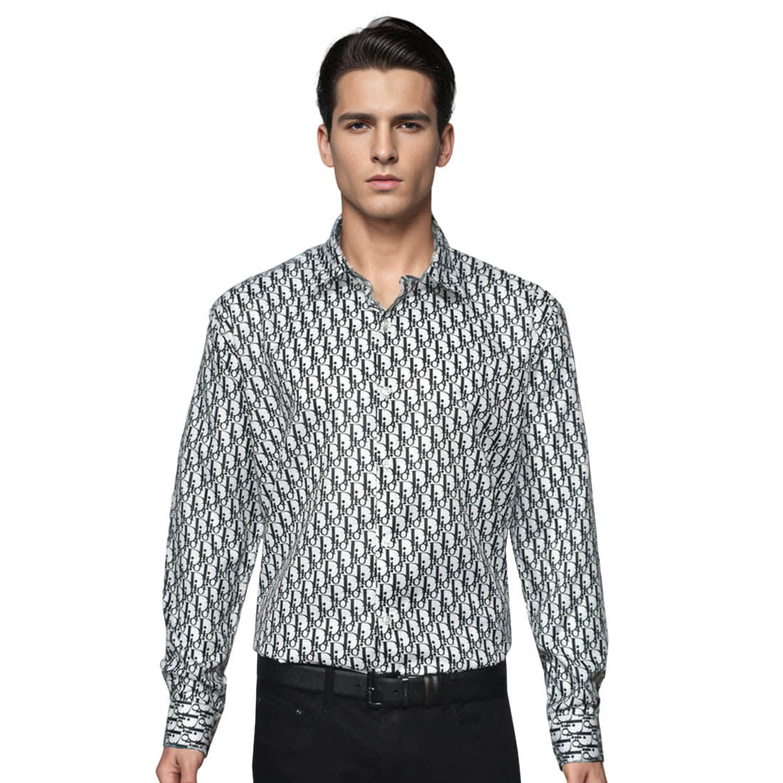 Dior Monogram Printed White Premium Quality Shirt-0