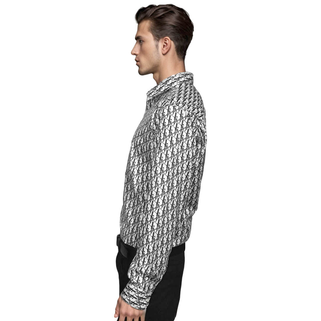 Dior Monogram Printed White Premium Quality Shirt-2