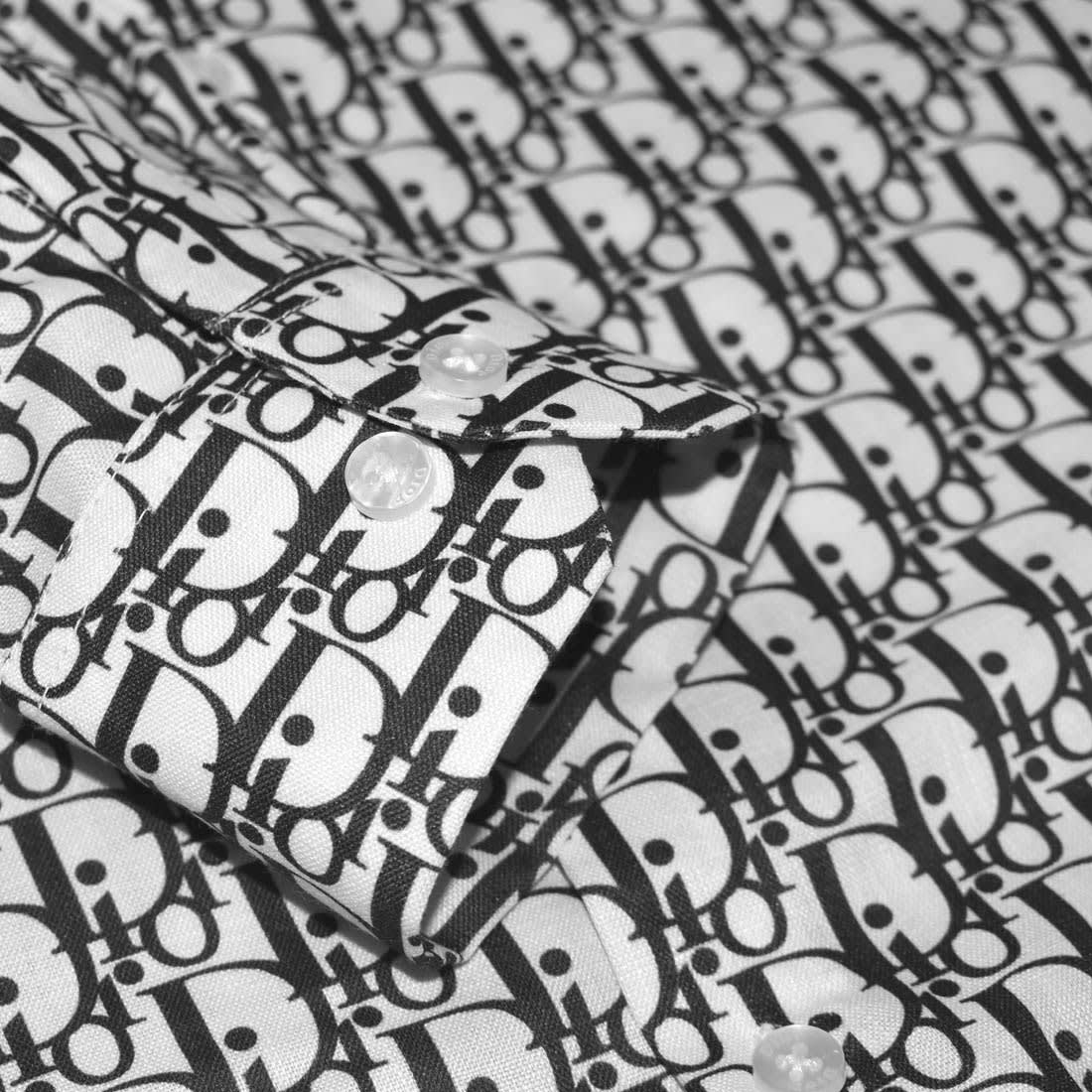 Dior Monogram Printed White Premium Quality Shirt-5