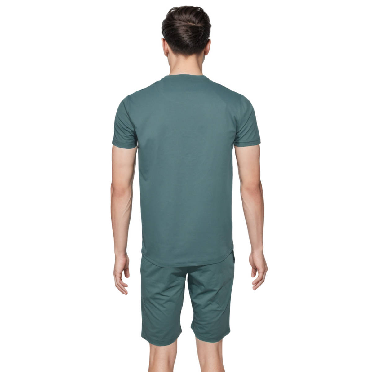 Michael Kors Embroidered Light Green Premium T-shirt & Shorts Combo-1