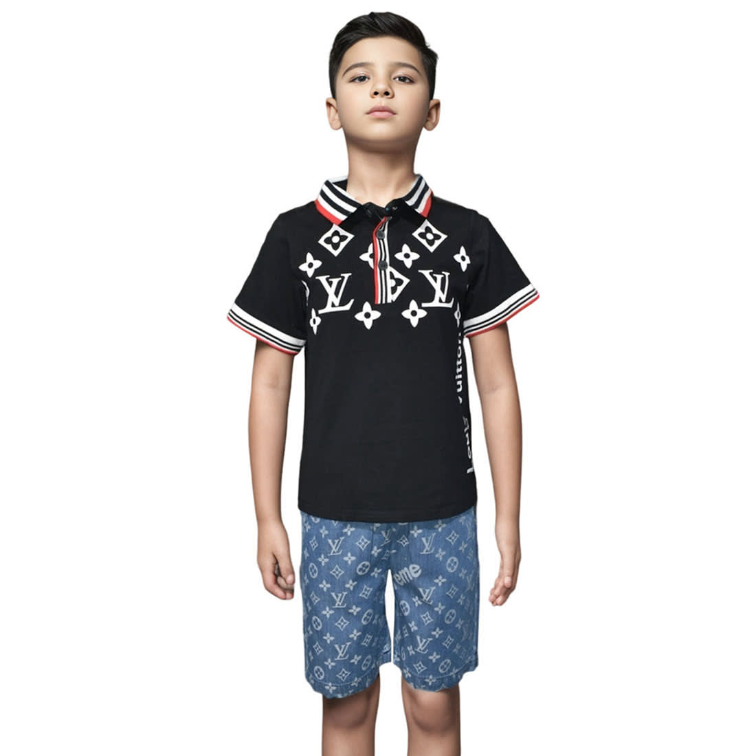 Louis Vuitton Black Monogram Premium Kids Co-ord Set-0