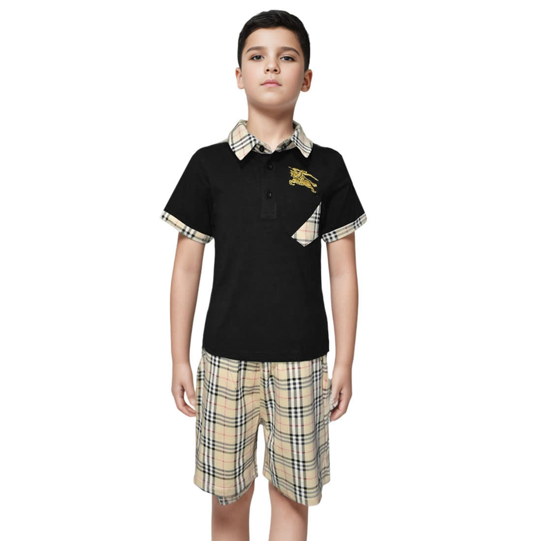 Burberry Embroidered logo Black Premium Kids Co-ord Set-0