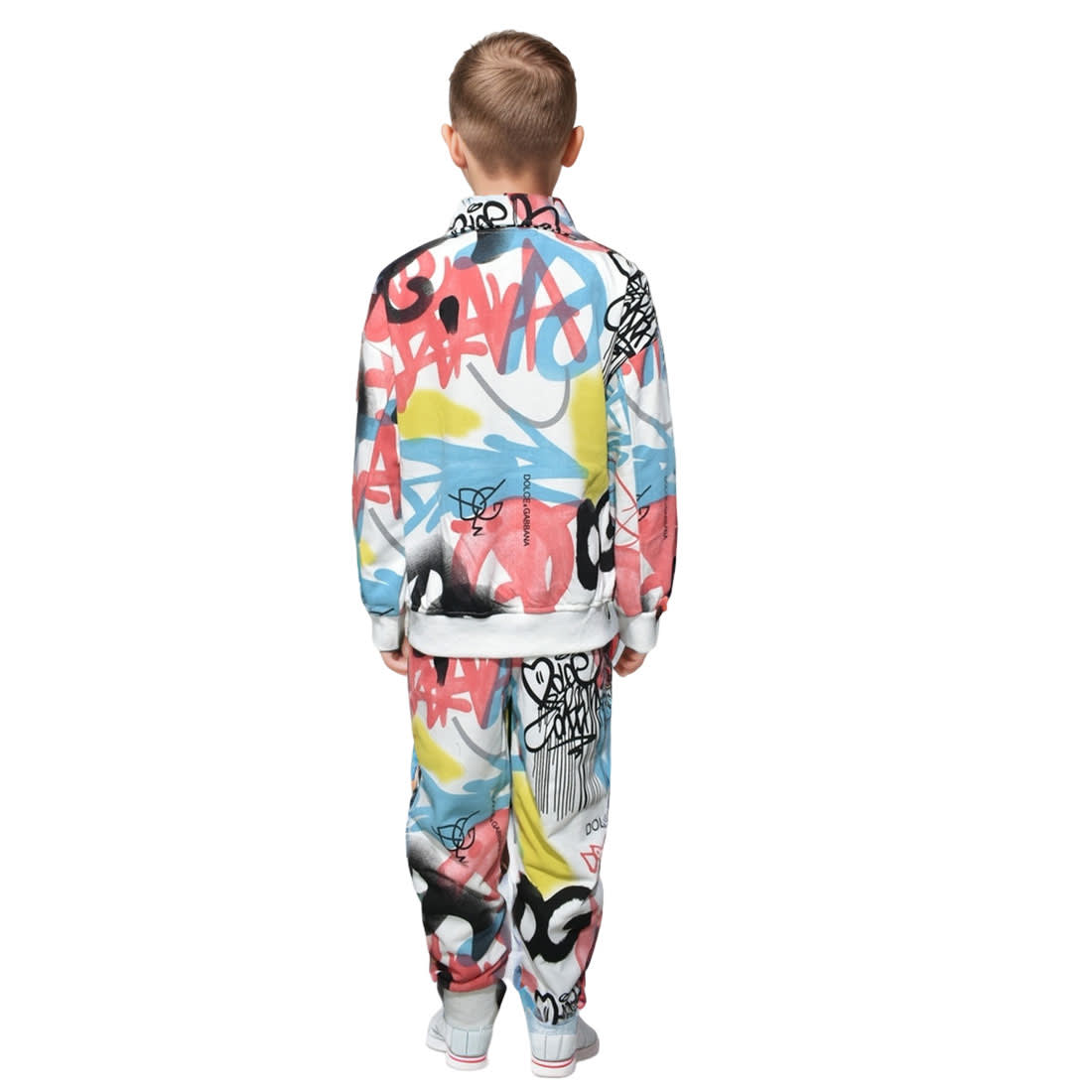 Dolce & Gabbana White Graffiti Printed Kids Co-ord Set-1