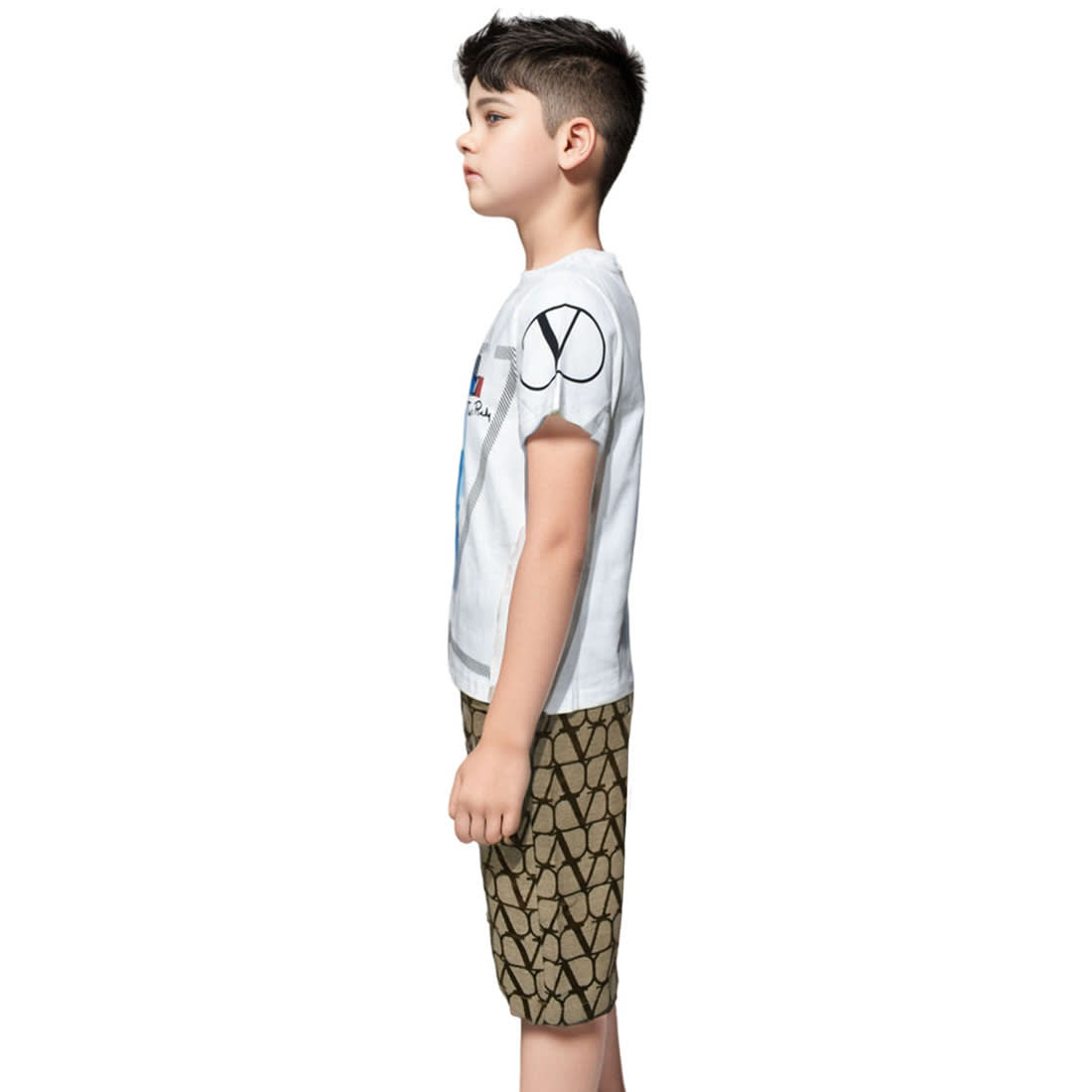 Valentino White Premium Quality Kids Co-ord Set-2