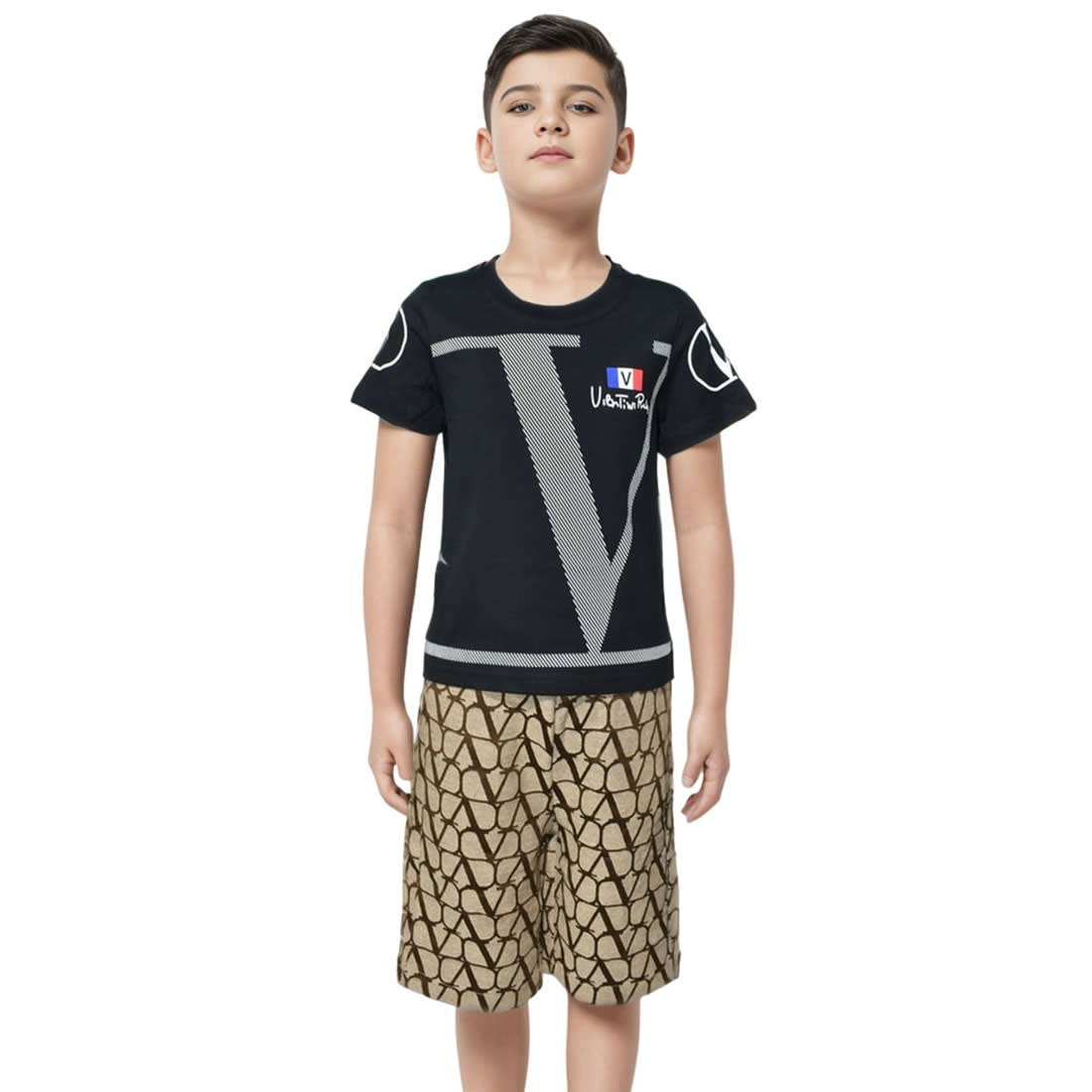 Valentino Black Premium Quality Kids Co-ord Set-0