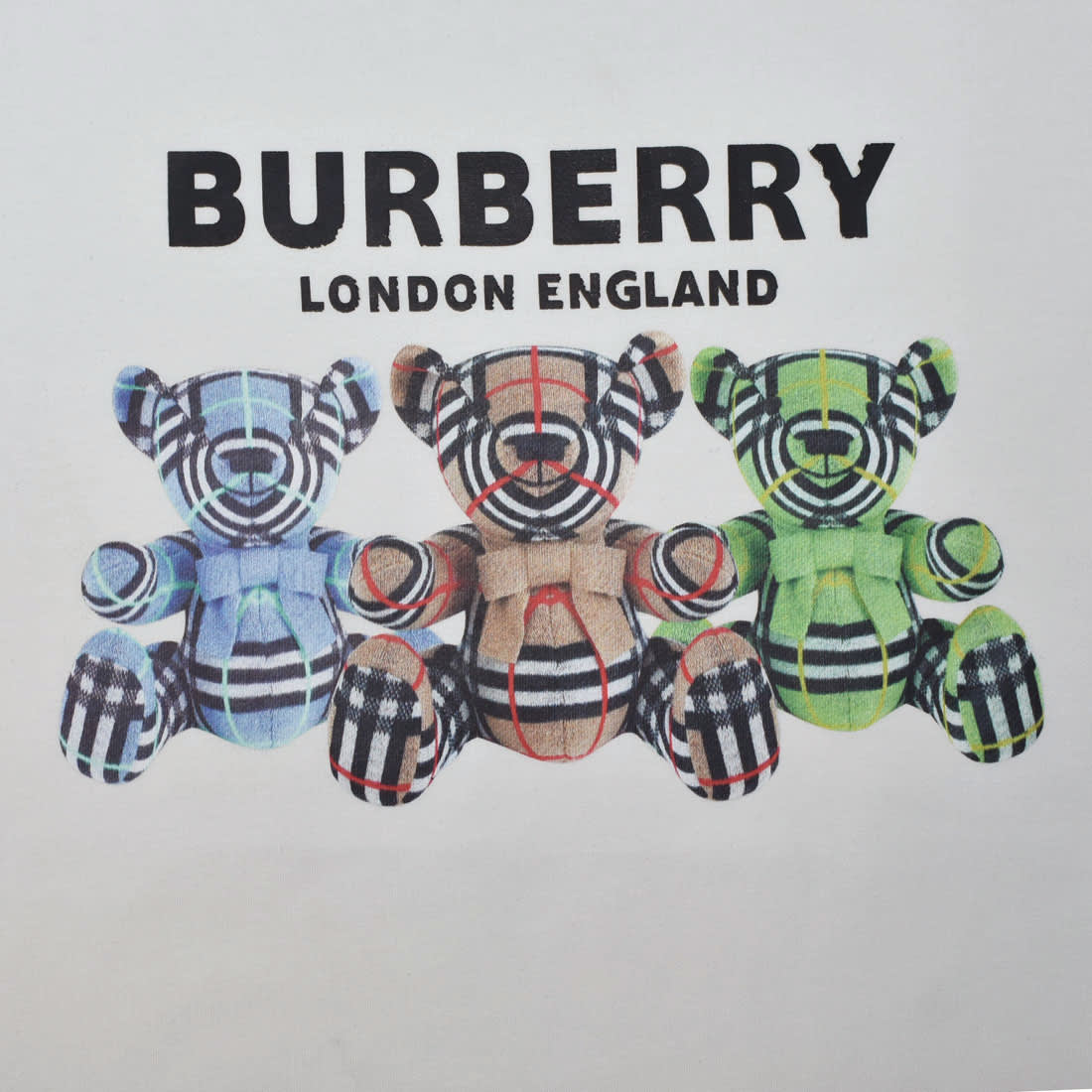 Burberry White Teddy-bear Print Premium Kids Co-ord Set-3