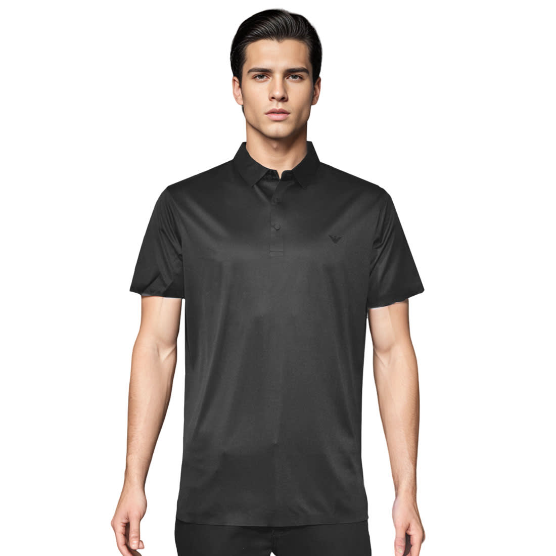 Giorgio Armani Embroidered Black Premium T-shirt-0