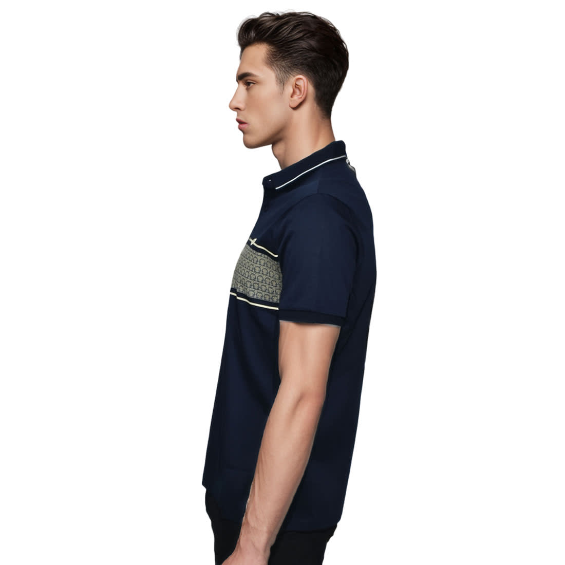 Salvatore Ferragamo Navy Blue Premium Luxury Polo T-shirt-2