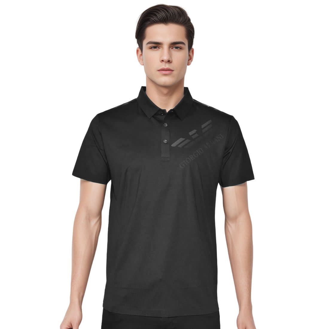 Giorgio Armani Black Premium Quality Polo Tees-0