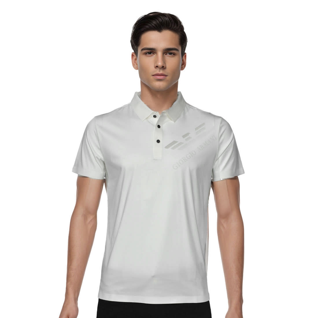 Giorgio Armani White Premium Quality Polo Tees-0