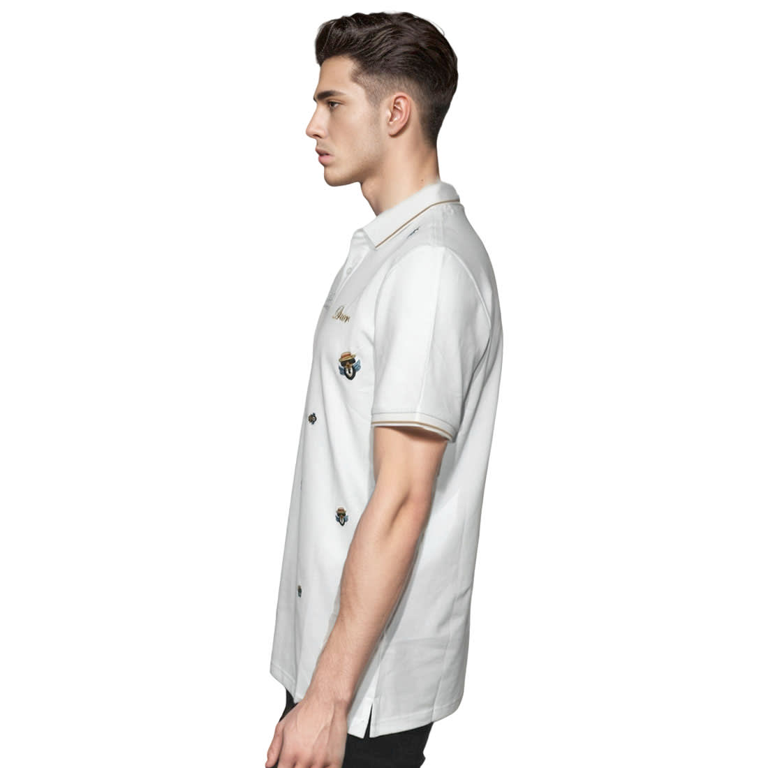 Dior Premium White Quality Embroidered Polo T-shirt-2
