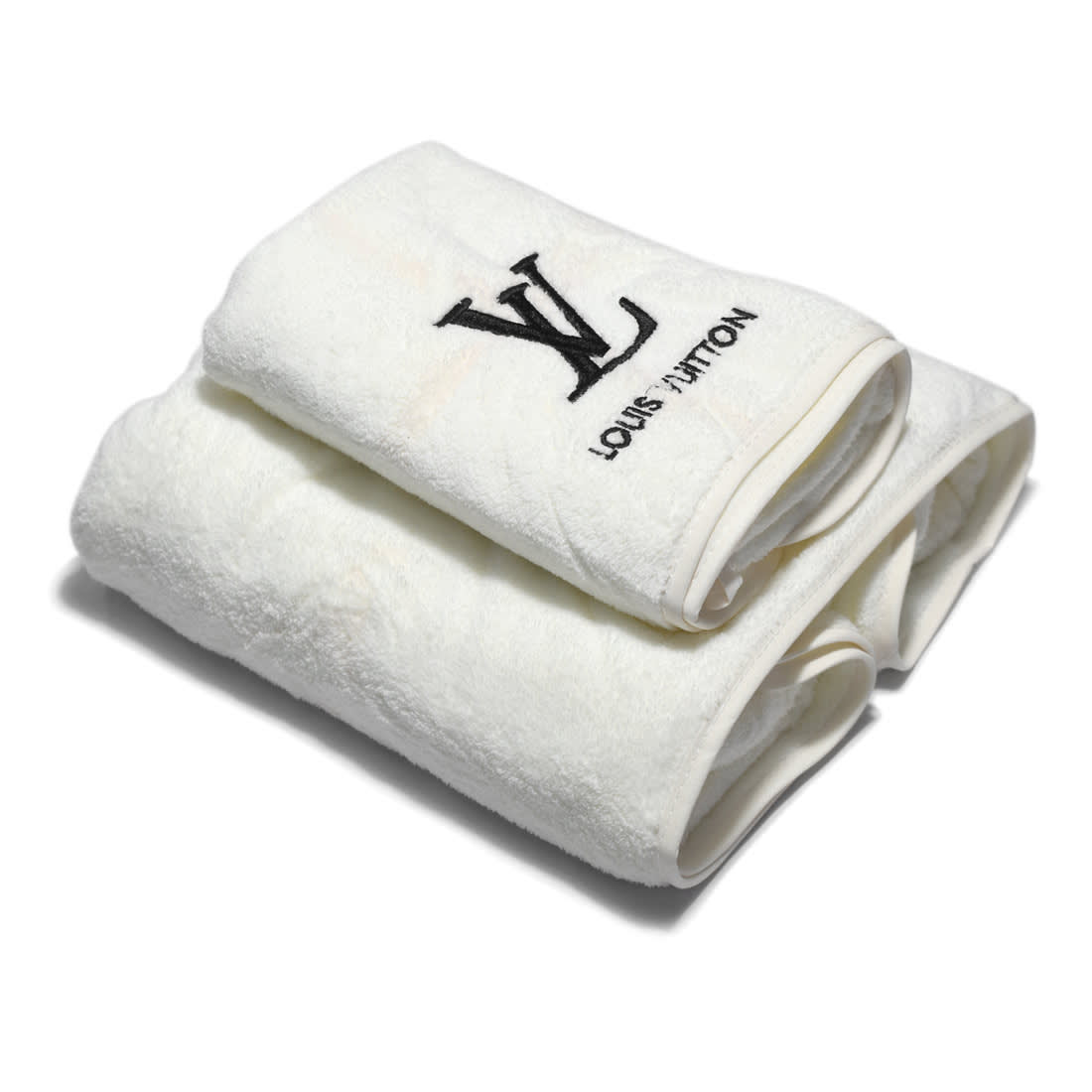 Louis Vuitton Embroidered logo Off White Premium Towel - Set of 2-0