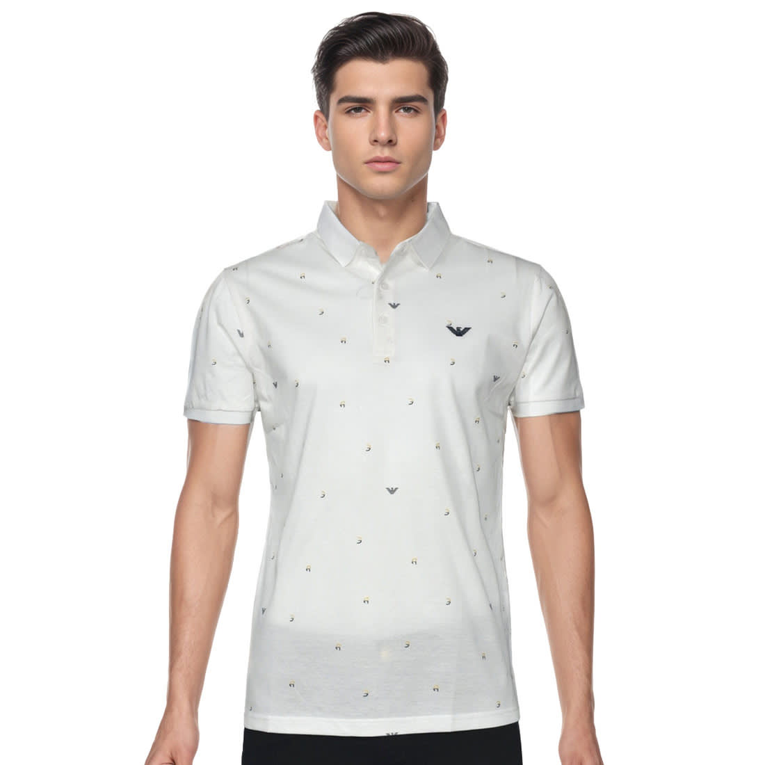 Giorgio Armani White Premium Quality Polo Tees-0