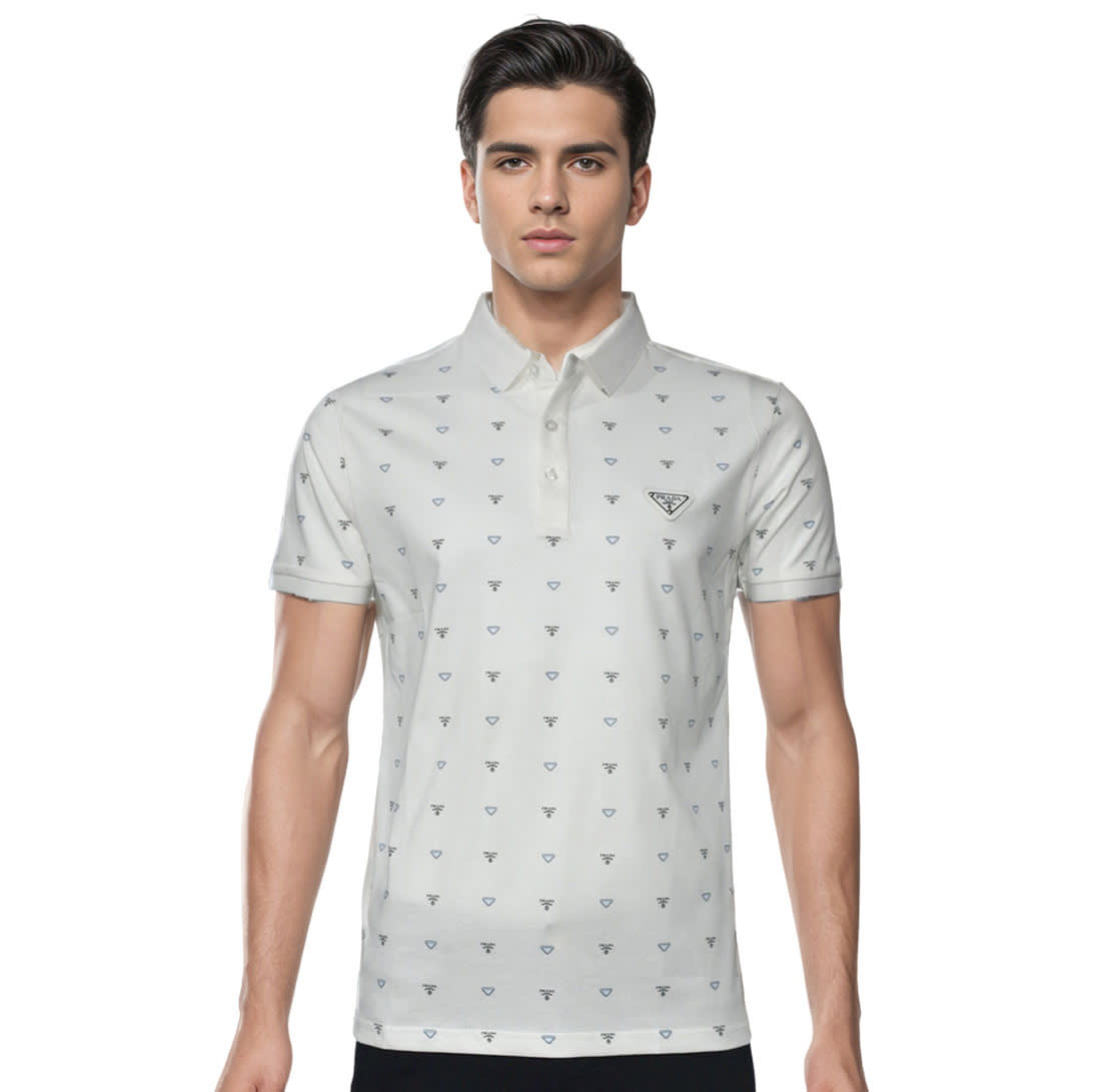 Prada White Premium Quality Polo Tees-0